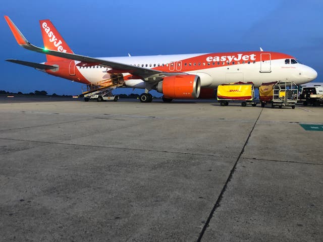 <p>Flight check: easyJet Airbus at Bristol airport </p>