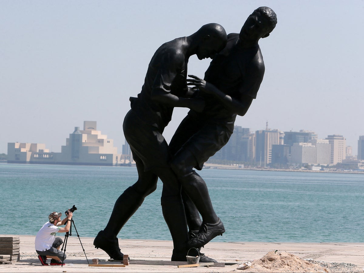 Zinedine Zidane statue that sparked backlash in Qatar to be re-installed