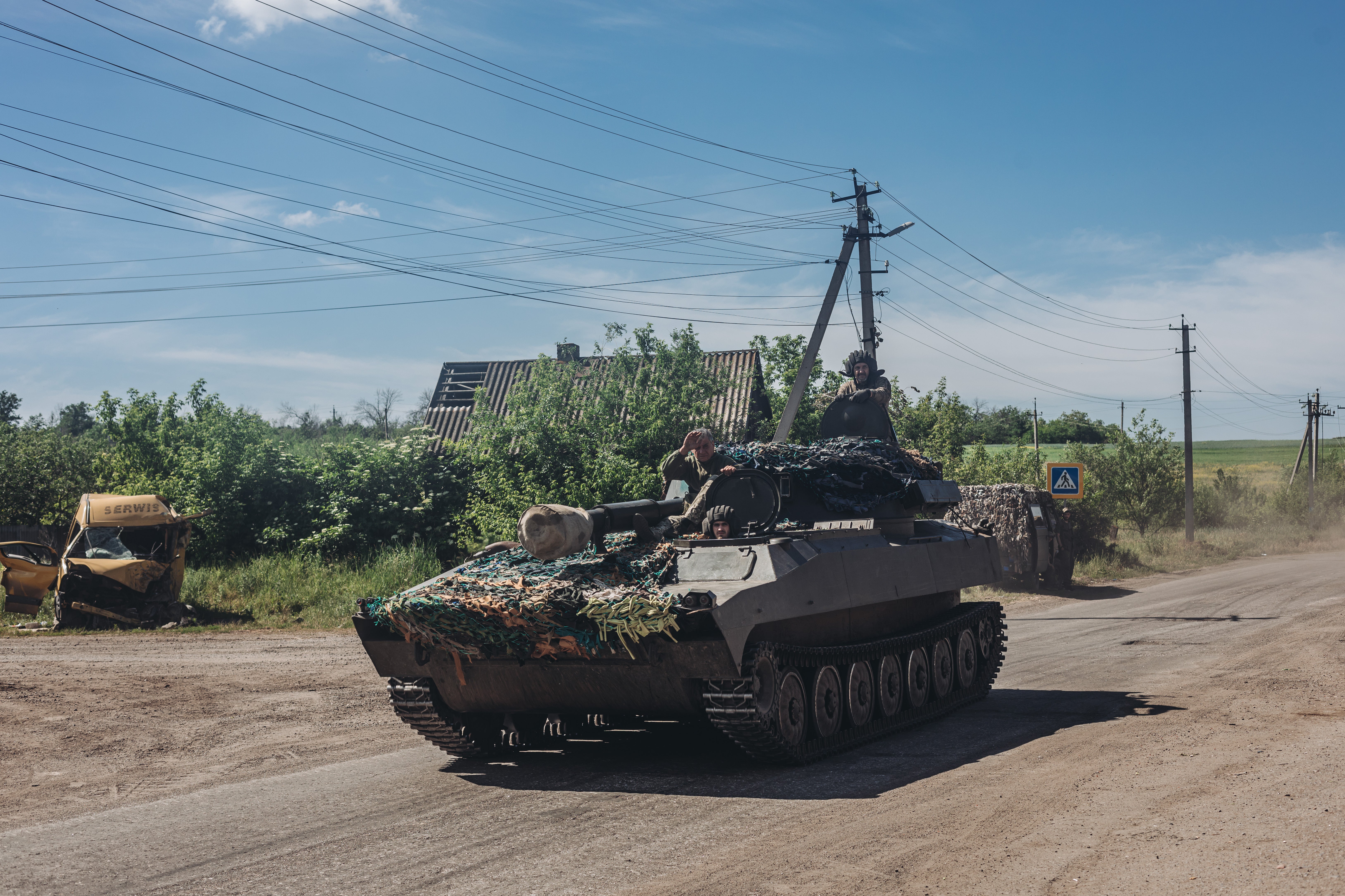 A Ukrainian tank in Luhansk province earlier this month