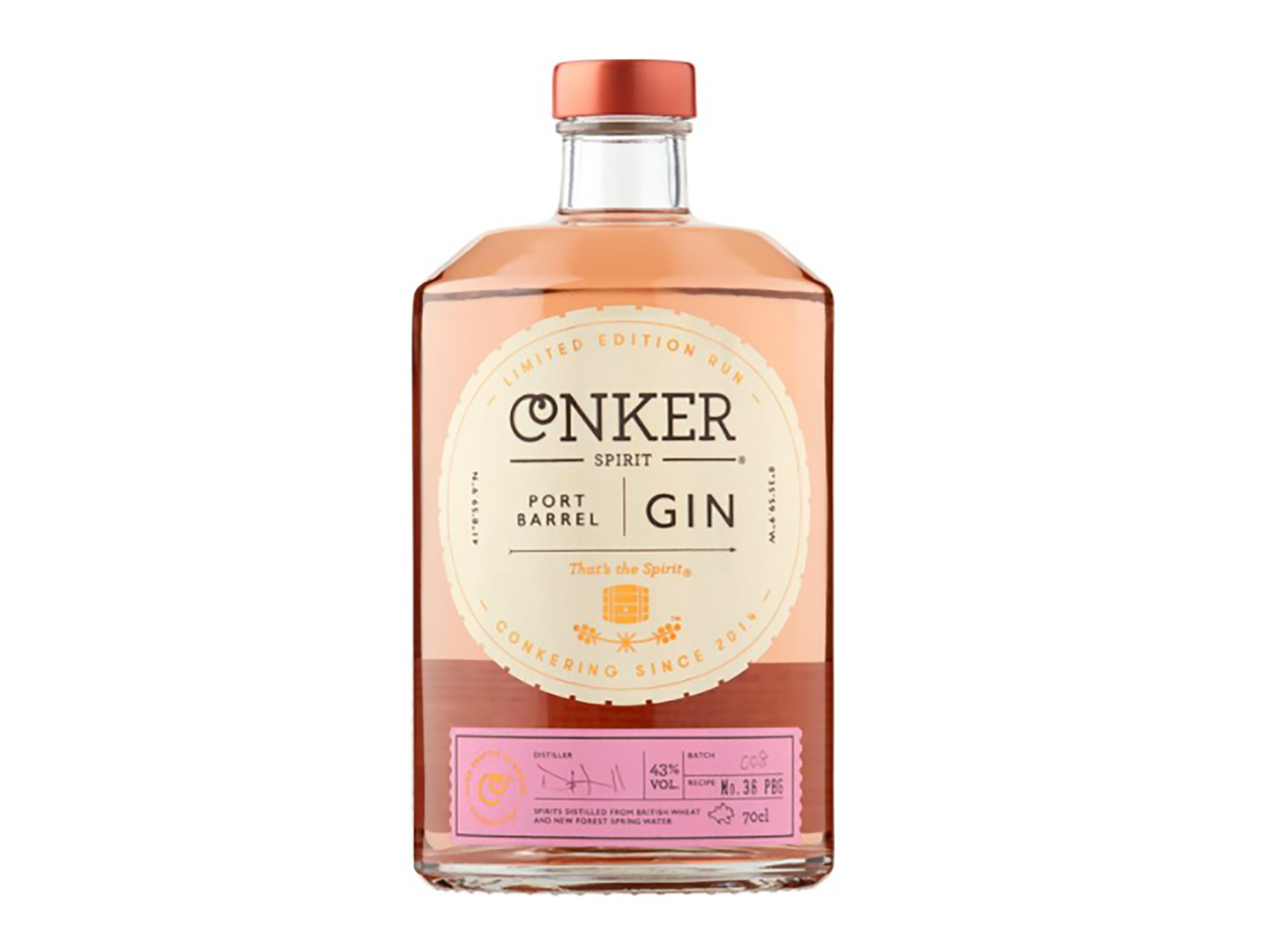 Conker spirit port barrel aged gin, 70cl.png