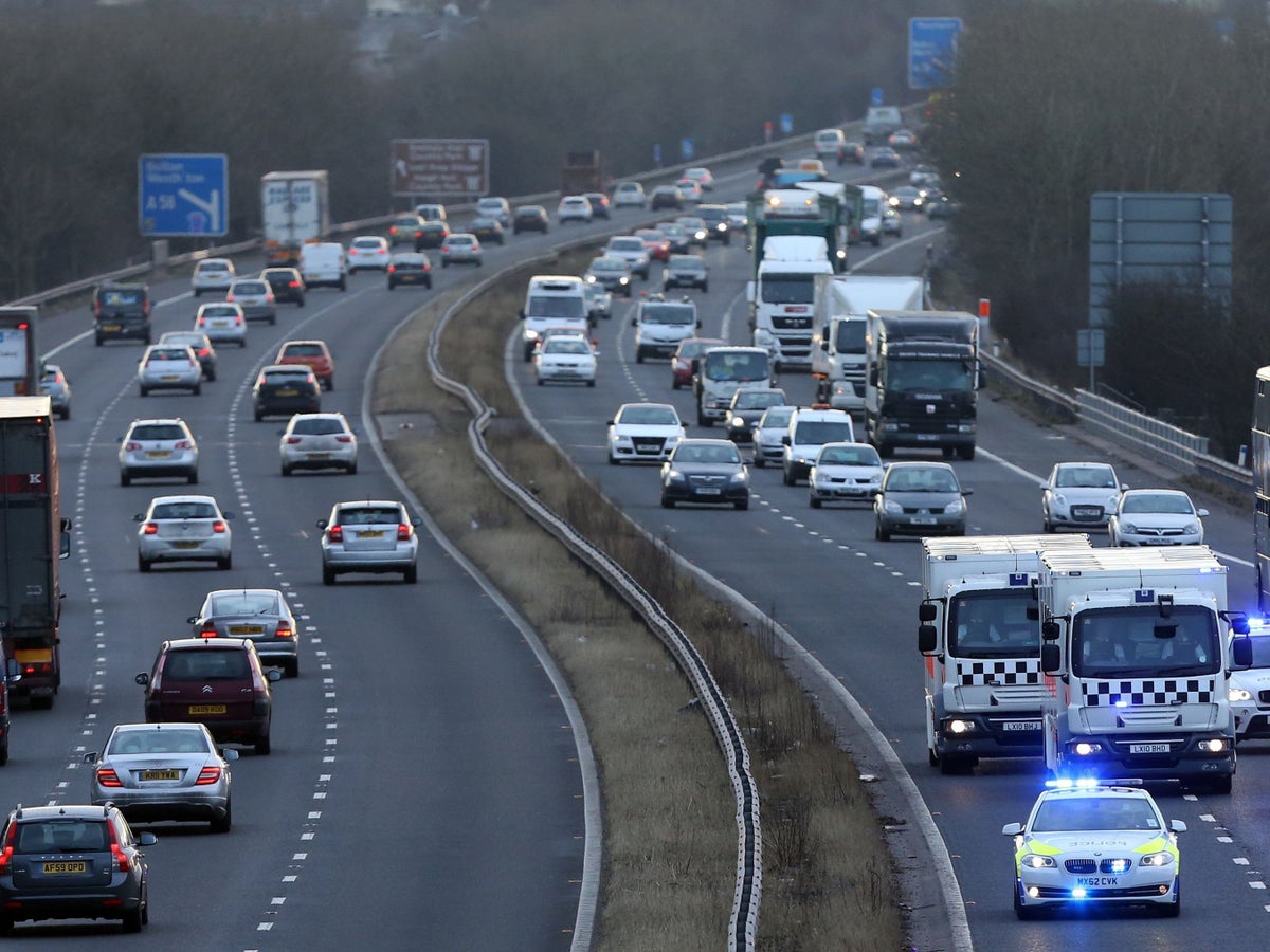 M61 reopens after crash between car and HGV shuts motorway