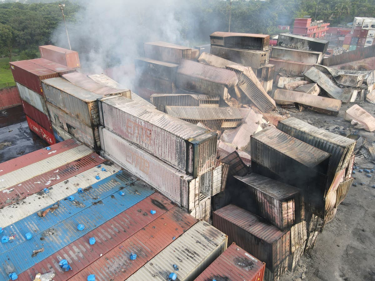 Bangladesh firefighters bring blaze at container depot under control three days after explosions killed 43