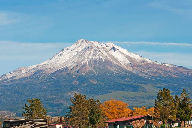<p>Mount Shasta as seen from California’s Highway 5</p>