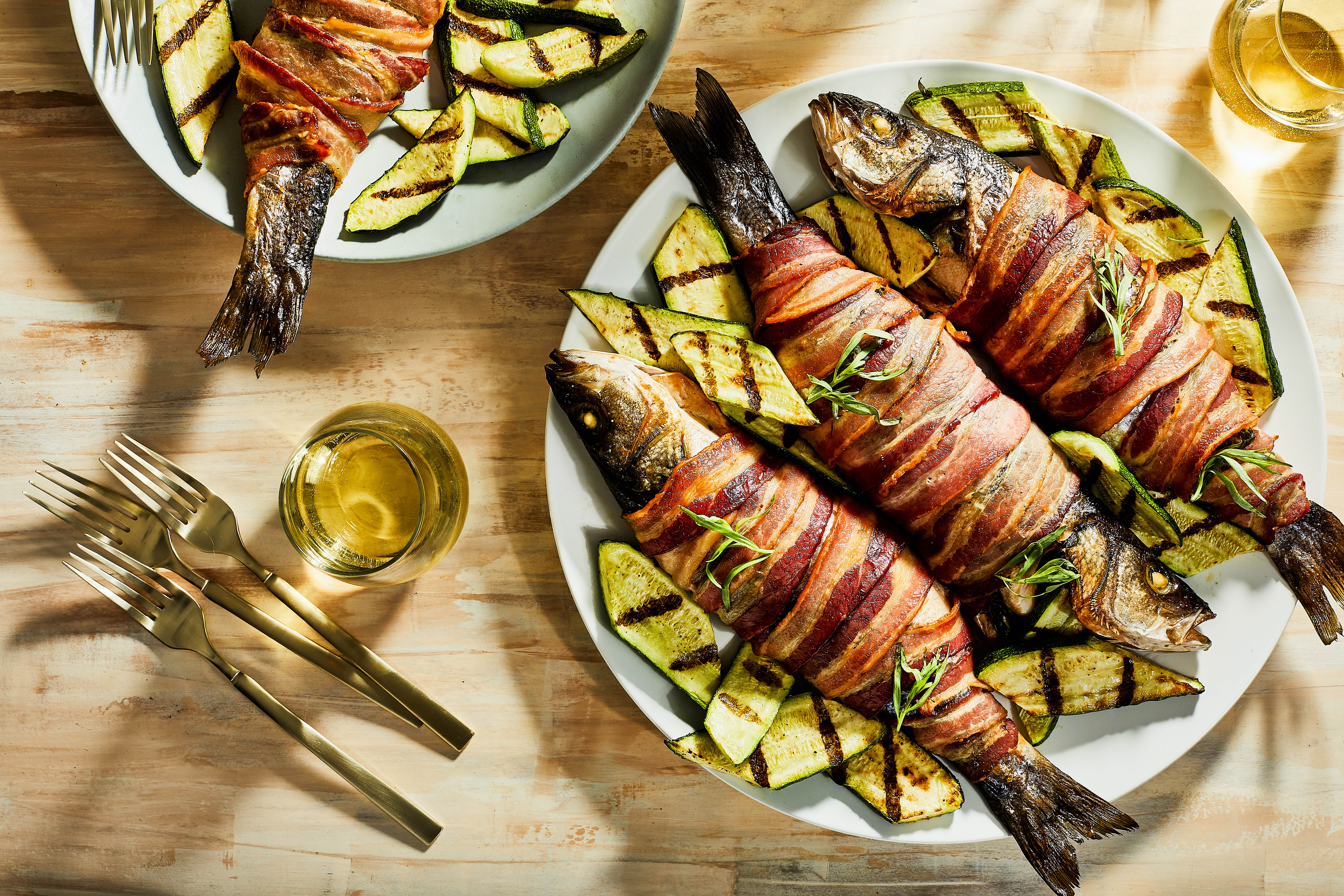 If you have trepidation about grilling whole fish, try this bacon-wrapped trout recipe