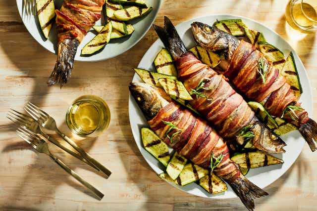 <p>If you have trepidation about grilling whole fish, try this bacon-wrapped trout recipe</p>