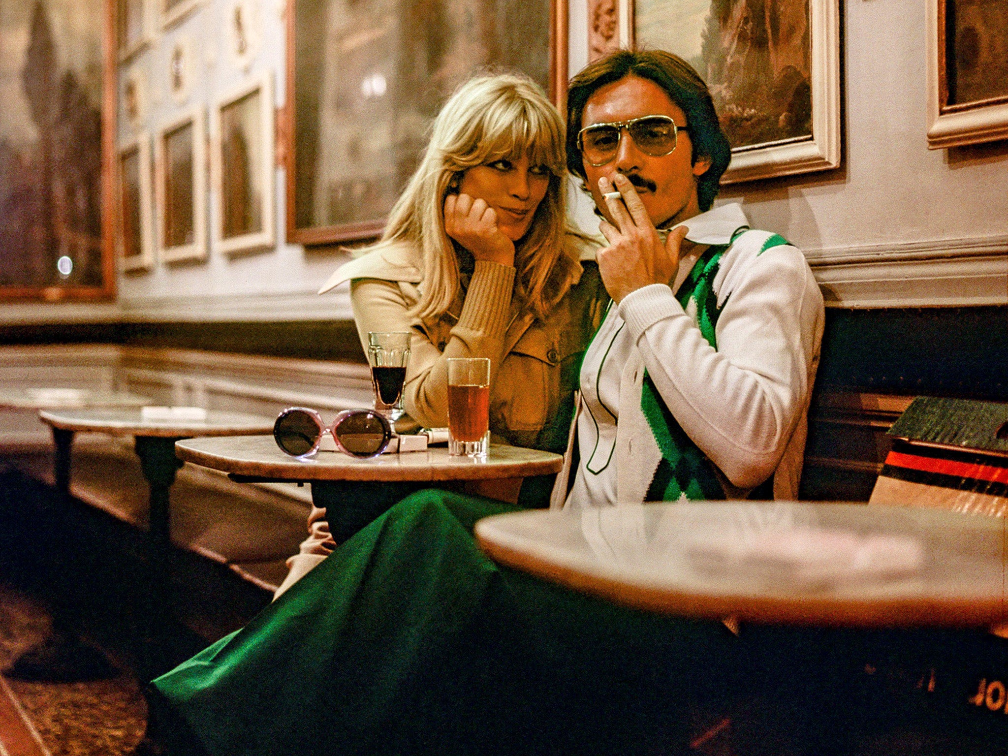 A 1970s couple at the Antico Caffe Greco, Rome