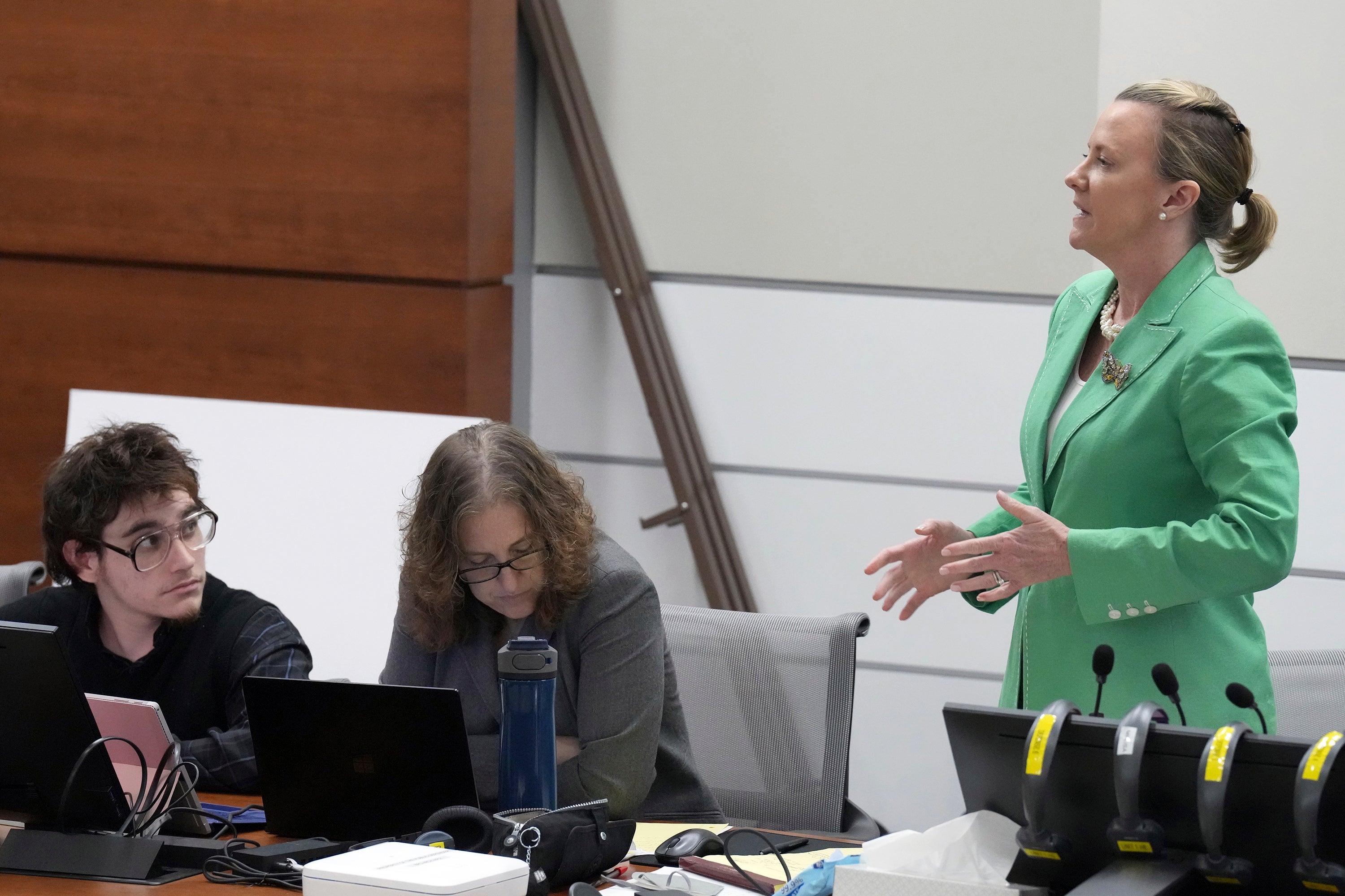 Assistant Public Defender Melisa McNeill argues for a continuance due to an ill member of the legal team during jury selection in the penalty phase of the trial of Marjory Stoneman Douglas High School shooter Nikolas Cruz