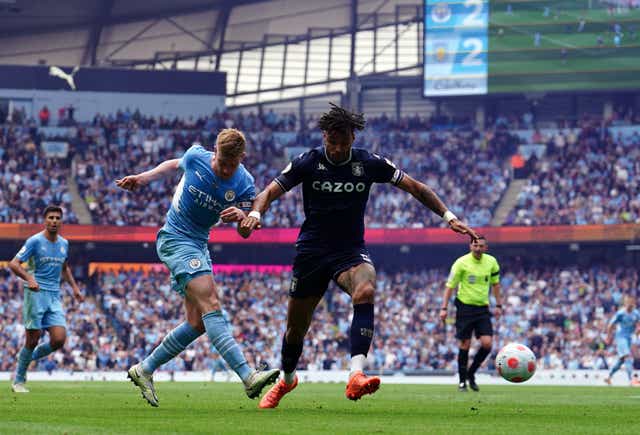 Manchester City’s game against Aston Villa (Martin Rickett/PA)