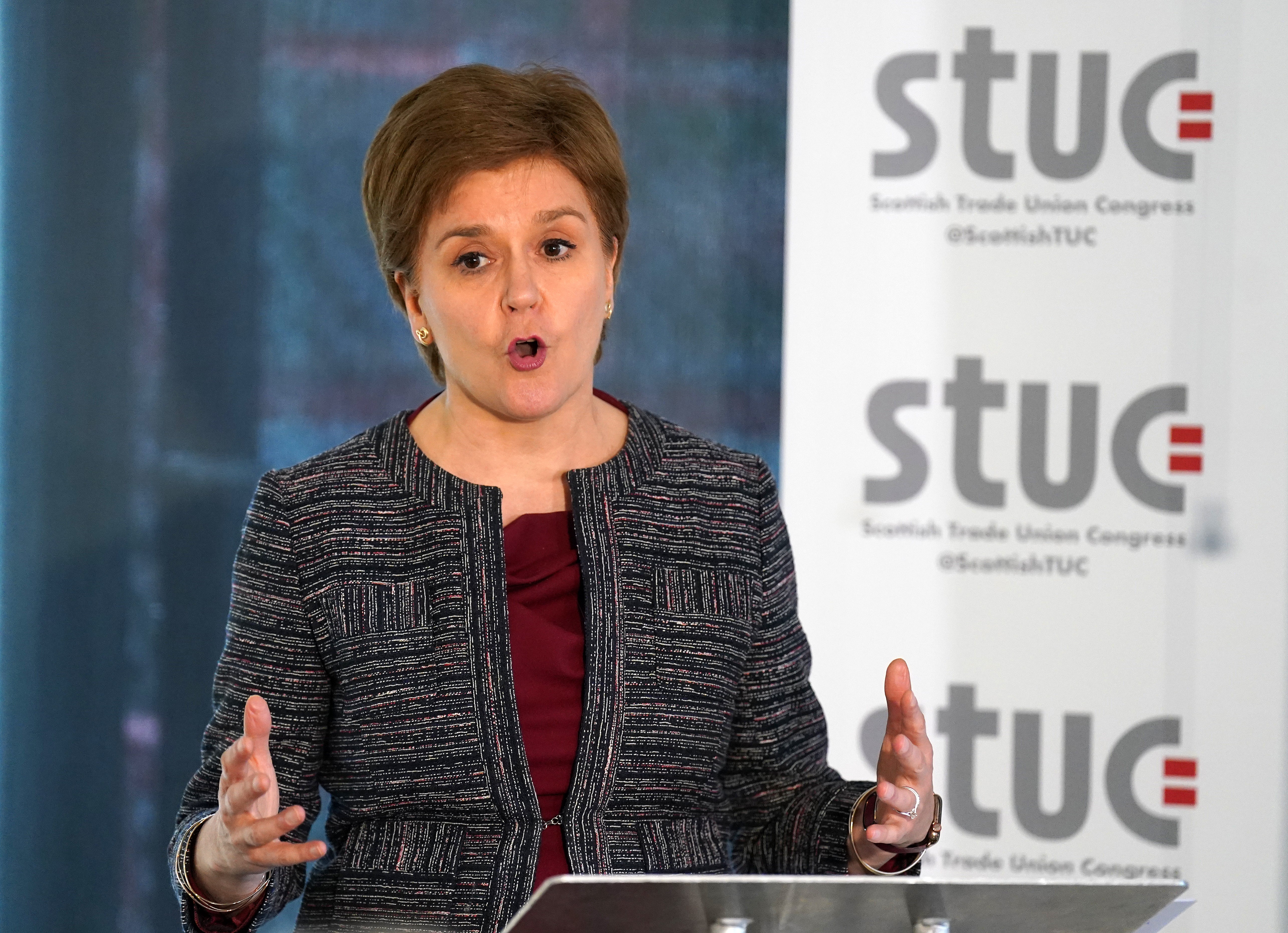 The First Minister was speaking after opening the new STUC headquarters in Glasgow (Andrew Milligan/PA)