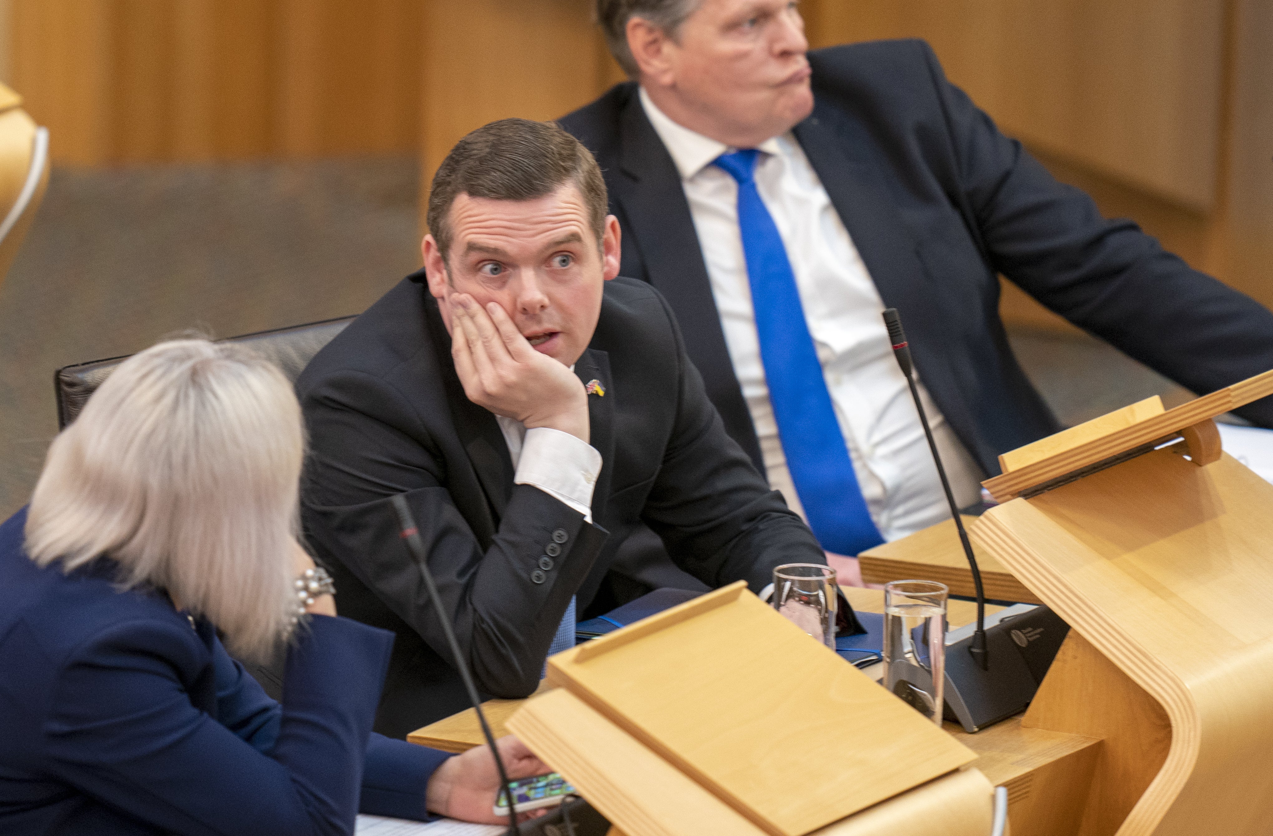 Scottish Conservative leader Douglas Ross during First Minister’s Questions at the Scottish Parliament in Holyrood, Edinburgh. Picture date: Wednesday May 4, 2022.