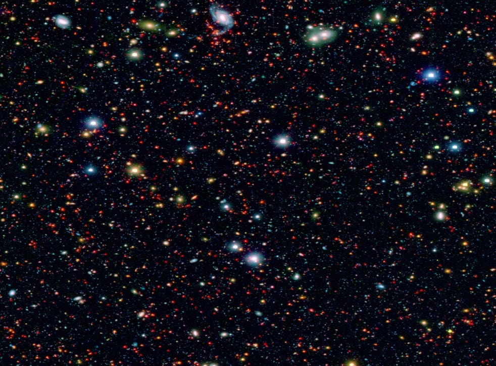 <p>Millions of galaxies populate an image of the Cosmic Evolution Survey, or Cosmos field</p>