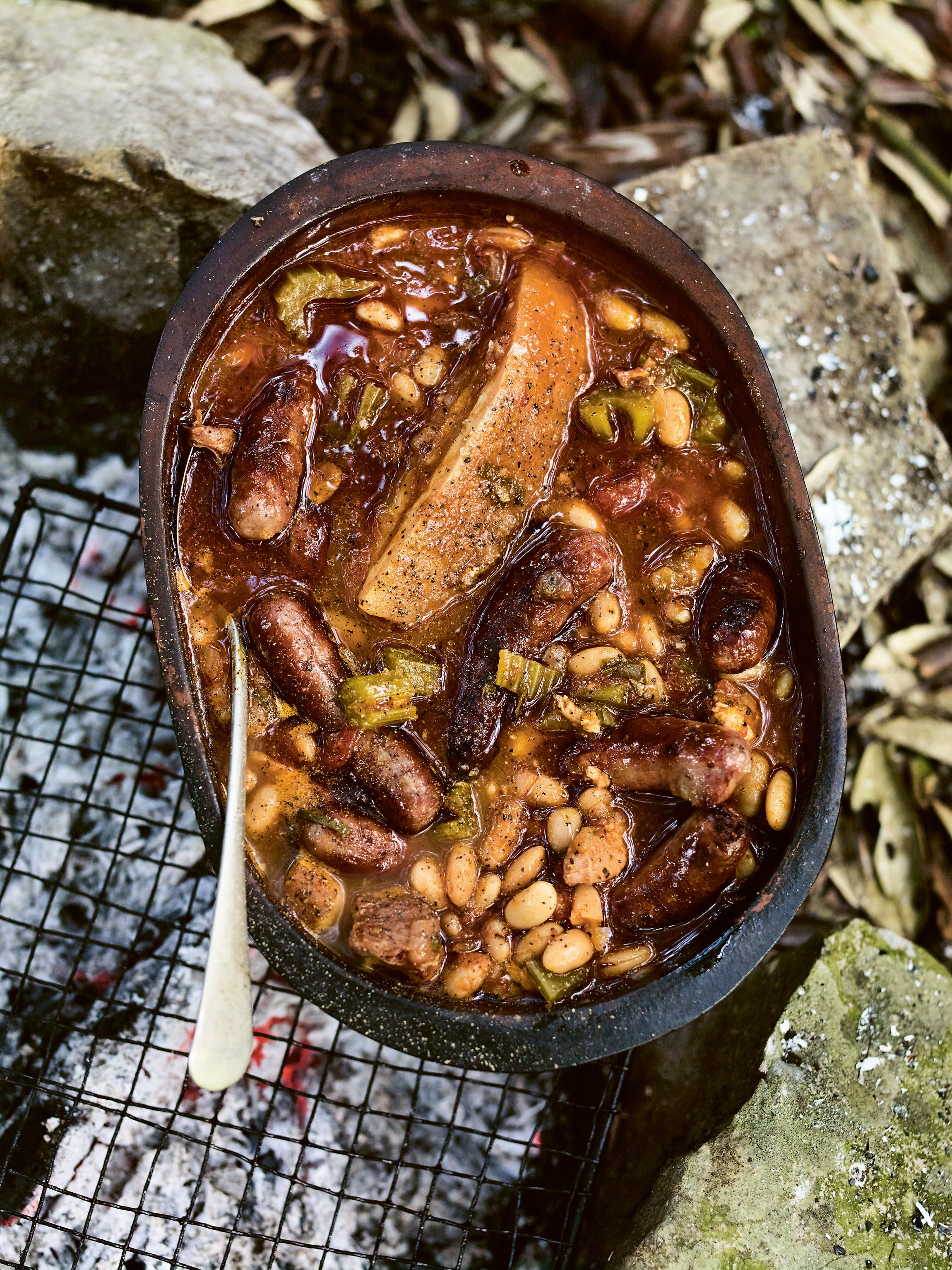 This dish is somewhere between a cassoulet and Boston baked beans