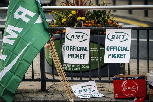 The RMT union is planning three days of rail strikes this month (Danny Lawson/PA)