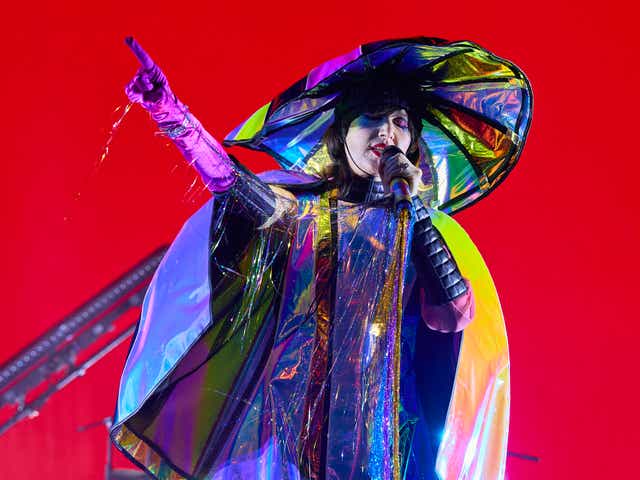 <p>Coat of many colours: singer and scene queen Karen O</p>