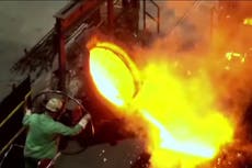 Worker melted in half after falling into vat of molten iron