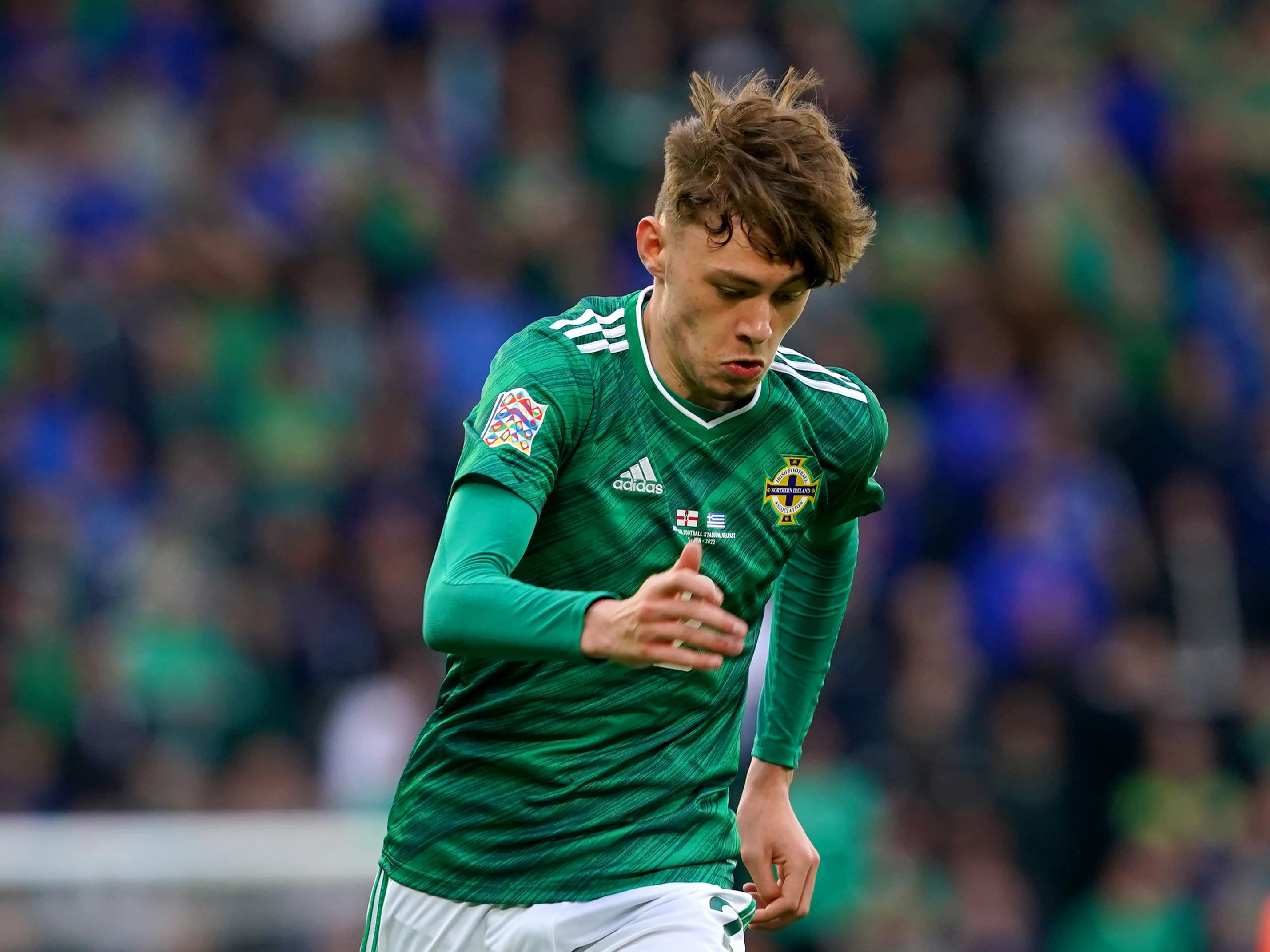 Conor Bradley has taken major strides with Northern Ireland and Liverpool in the last year (Brian Lawless/PA)