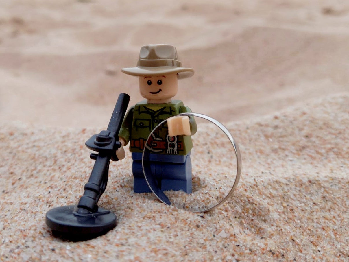 Steve Andrews frequently employs a Lego figurine as a friendly way of letting people know he has found their belongings