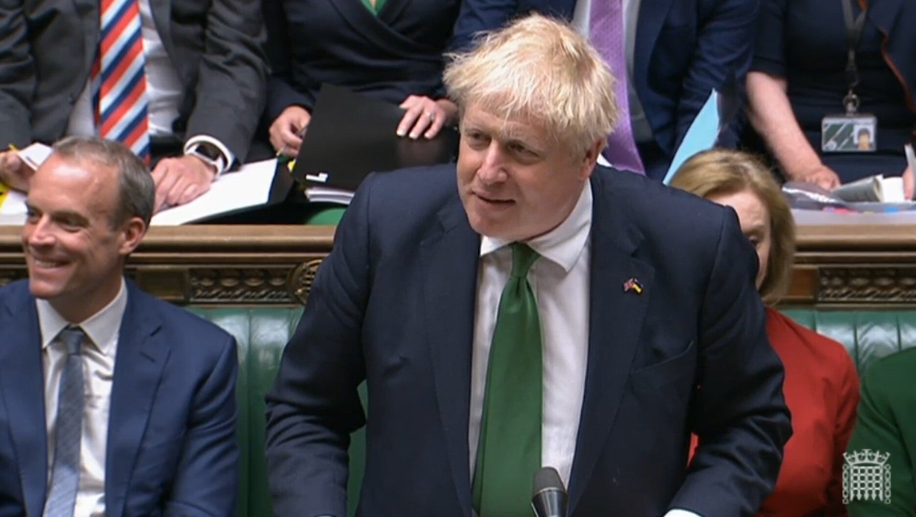 Prime Minister Boris Johnson speaks during Prime Minister’s Questions in the House of Commons (House of Commons/PA)