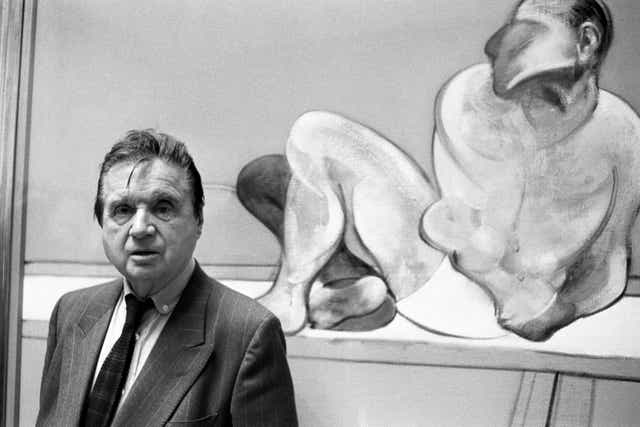 Francis Bacon at the Tate Gallery in 1985 London (PA)