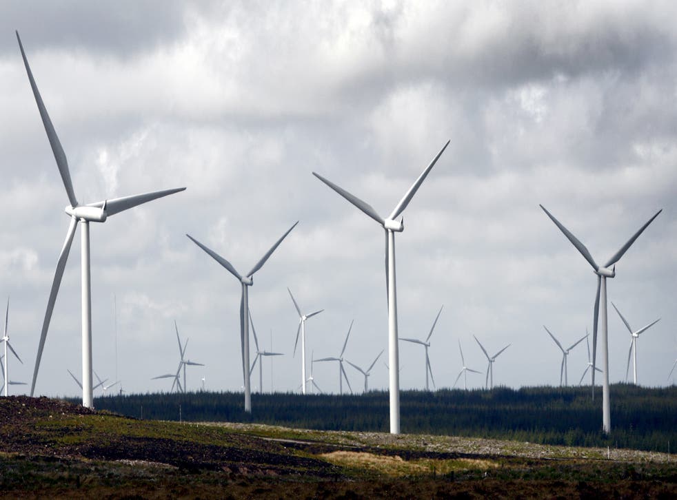 Some wind farms and solar farms would be hit by the potential new windfall tax (Danny Lawson/PA)