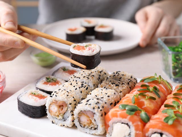 <p>Popular fish choices for sushi such as salmon and tuna are commonly substituted for cheaper alternatives </p>