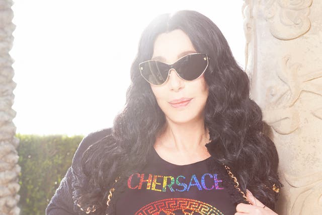 <p>Cher in the ‘Chersace’ T-shirt</p>