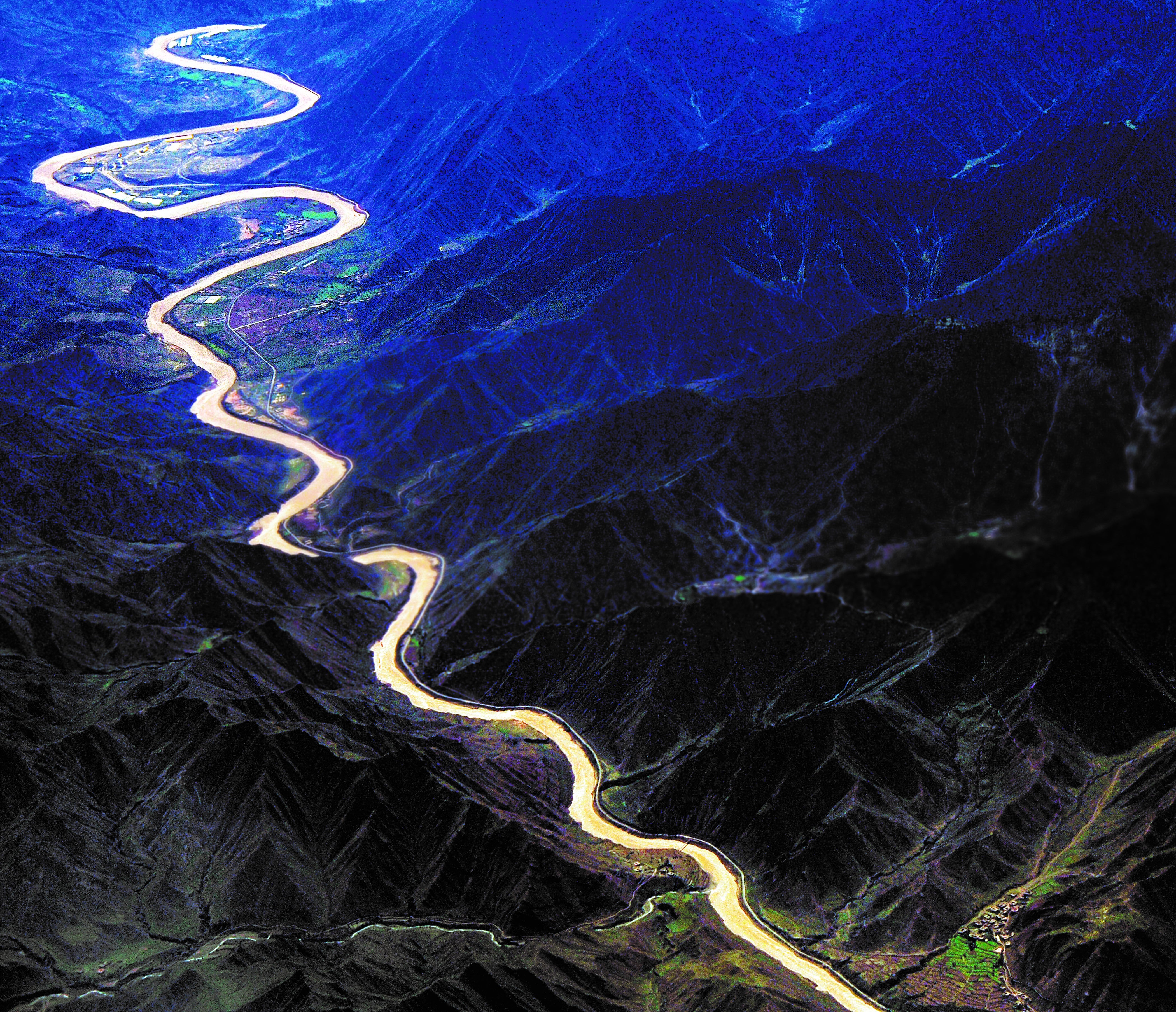 The Lancang River flows through mountainous areas in Yunnan province