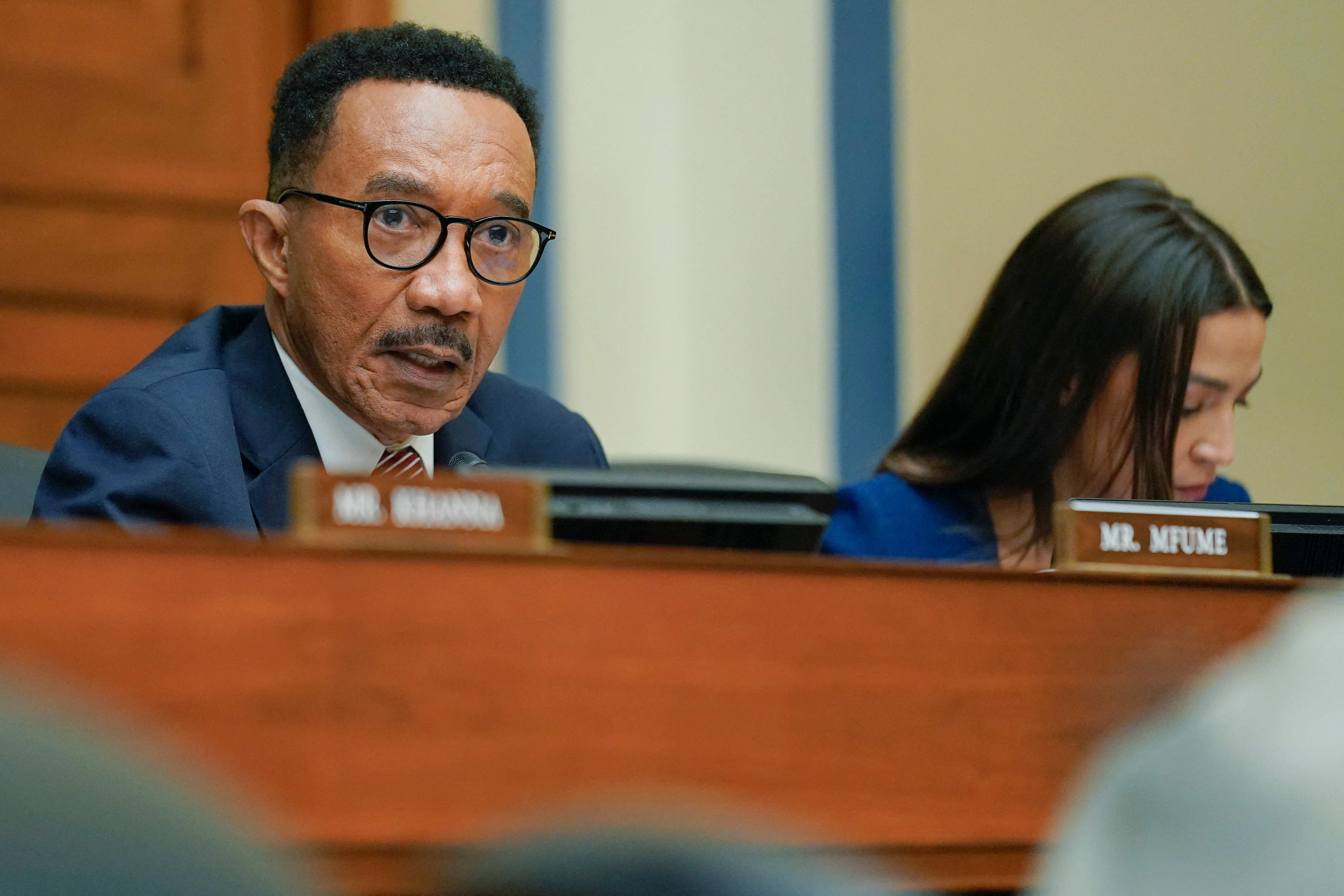 Rep. Kweisi Mfume, D-Md., speaks during a House Committee on Oversight and Reform hearing on gun violence on Capitol Hill in Washington, DC, June 8, 2022