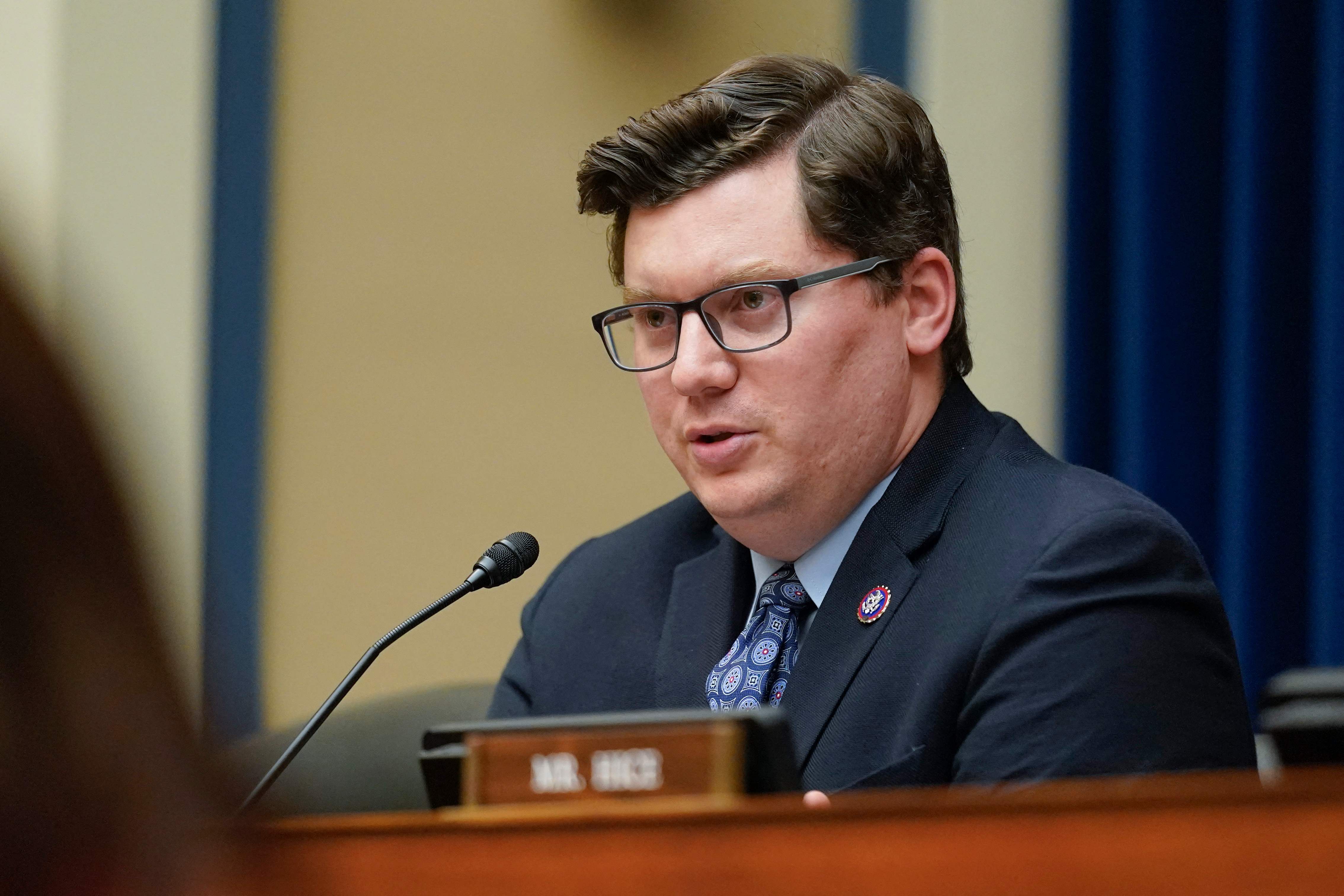 Rep. Jacob LaTurner, R-Kan., speaks during a House Committee on Oversight and Reform hearing on gun violence on Capitol Hill in Washington, DC, June 8, 2022