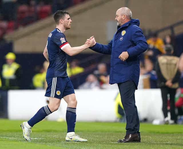 Steve Clarke was impressed by Andy Robertson’s leadership (Andrew Milligan/PA)