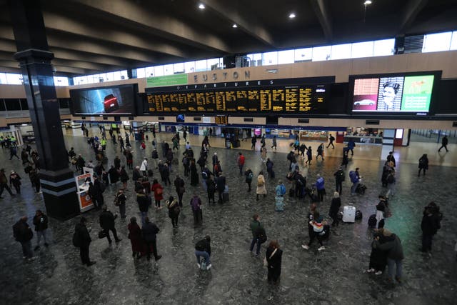 <p>Commuters at Euston station. London is among the locations with the biggest increase in four-day-week jobs</p>