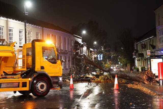 Storm Arwen left almost one million homes without power at the end of November (Owen Humphreys/PA)