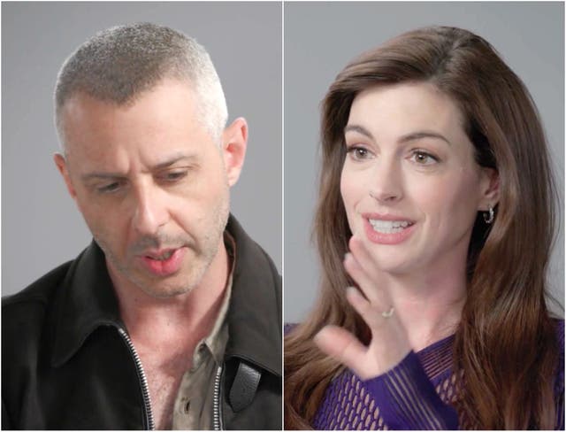<p>Jeremy Strong and Anne Hathaway in Variety’s ‘Actors on Actors’ series</p>