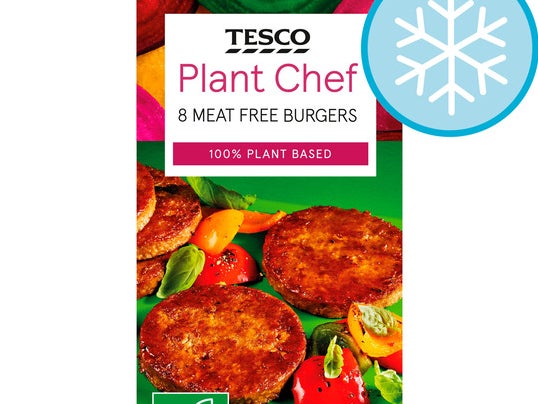 <p>Tesco vegan Plant Chef burgers</p>