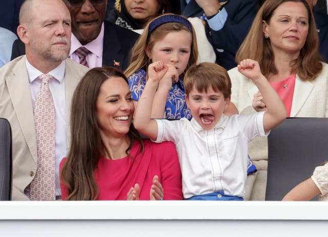 Prince Louis dances during the Platinum Jubilee Pageant (Chris Jackson/PA)