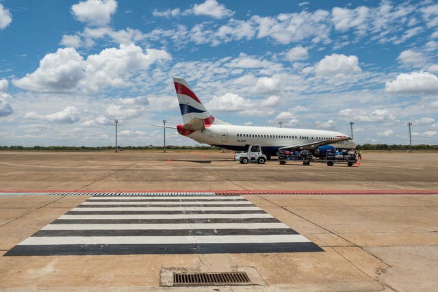 <p>A Comair/British Airways Boeing 737-436 in Livingstone, Zambia</p>