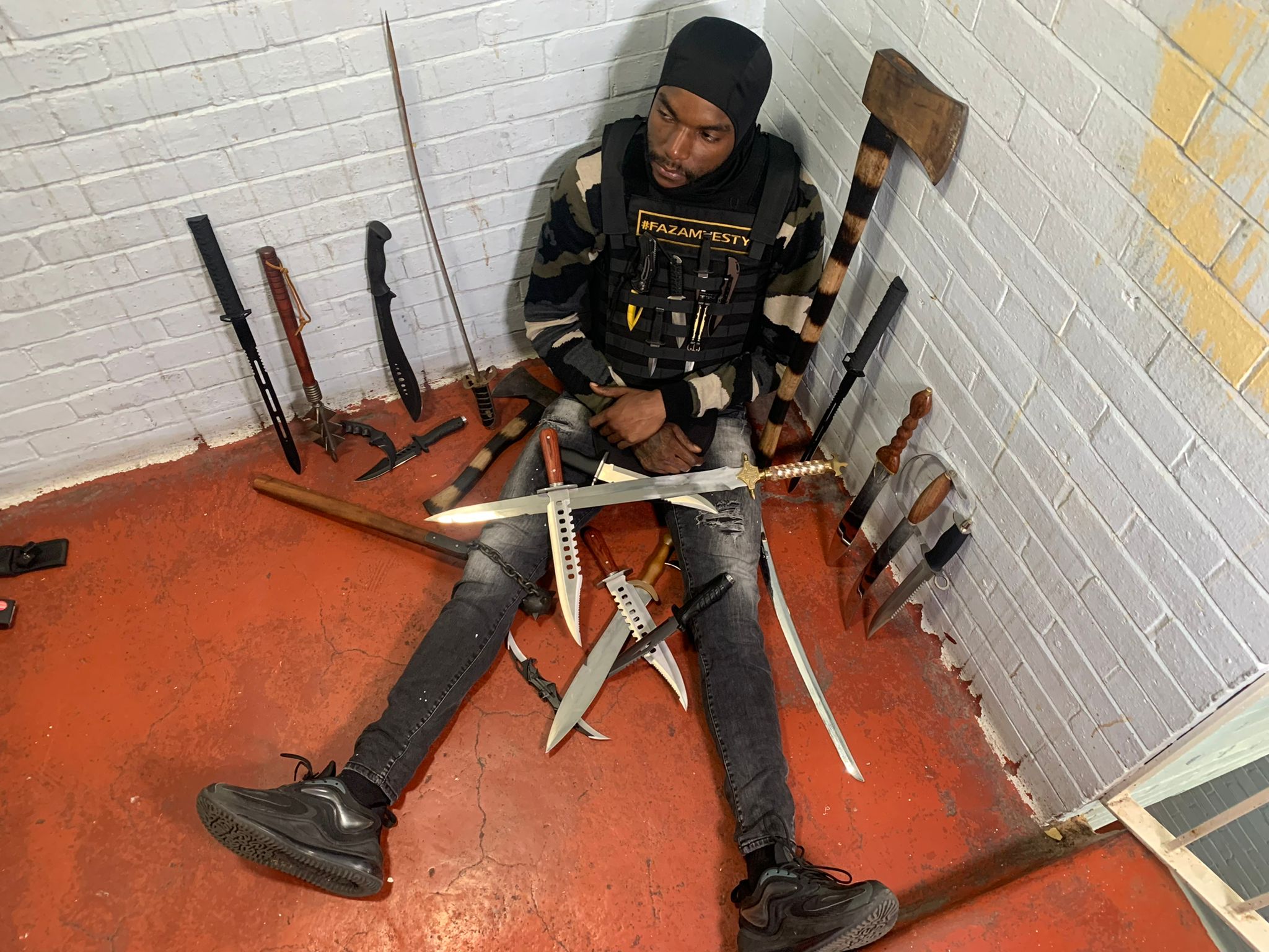 Faron Paul with just some of the weapons he has taken off the streets