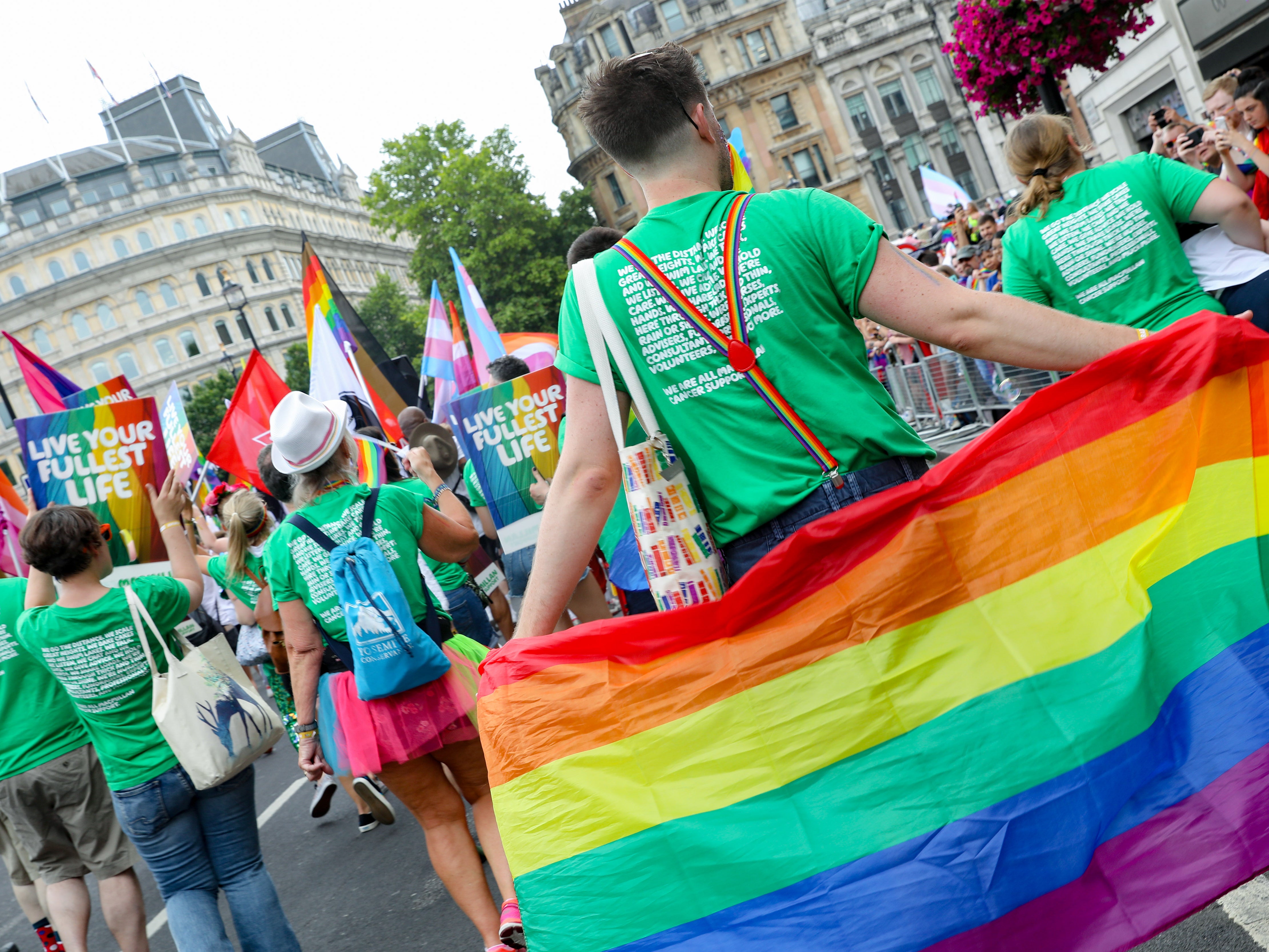 Parade goers during Pride in London 2019