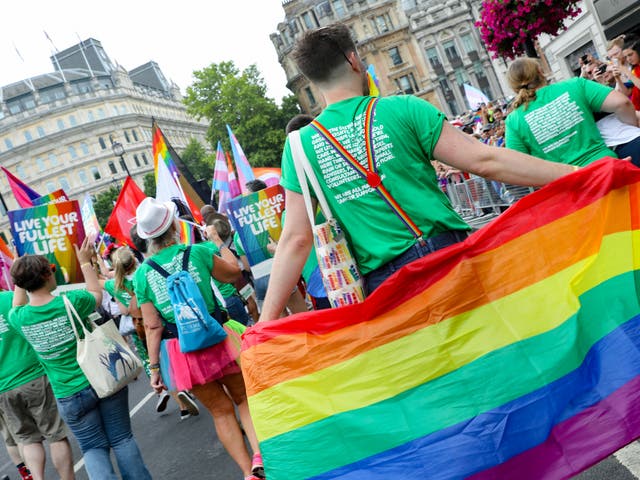 <p>Parade goers during Pride in London 2019</p>
