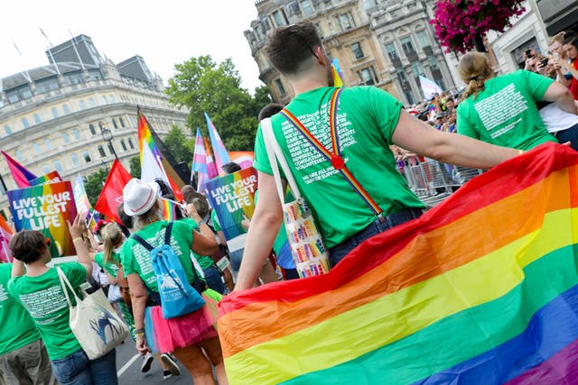 <p>Parade goers during Pride in London 2019</p>