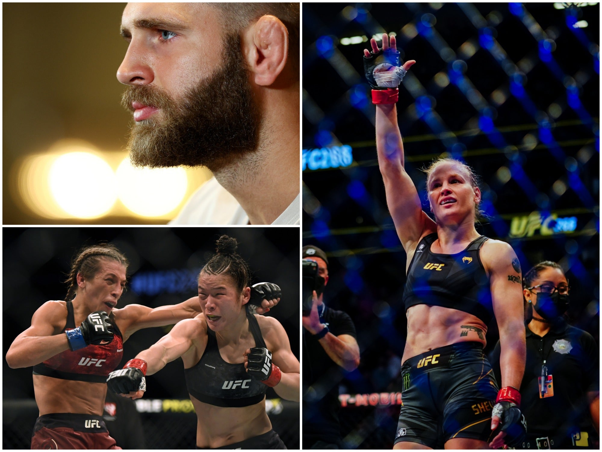 Clockwise: Jiri Prochazka, Valentina Shevchenko, Weili Zhang and Joanna Jedrzejczyk