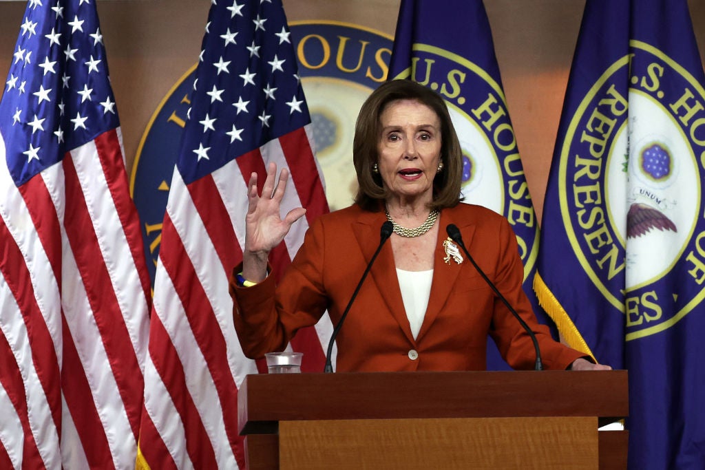 Speaker Nancy Pelosi hosts her weekly news briefing on 9 June 2022