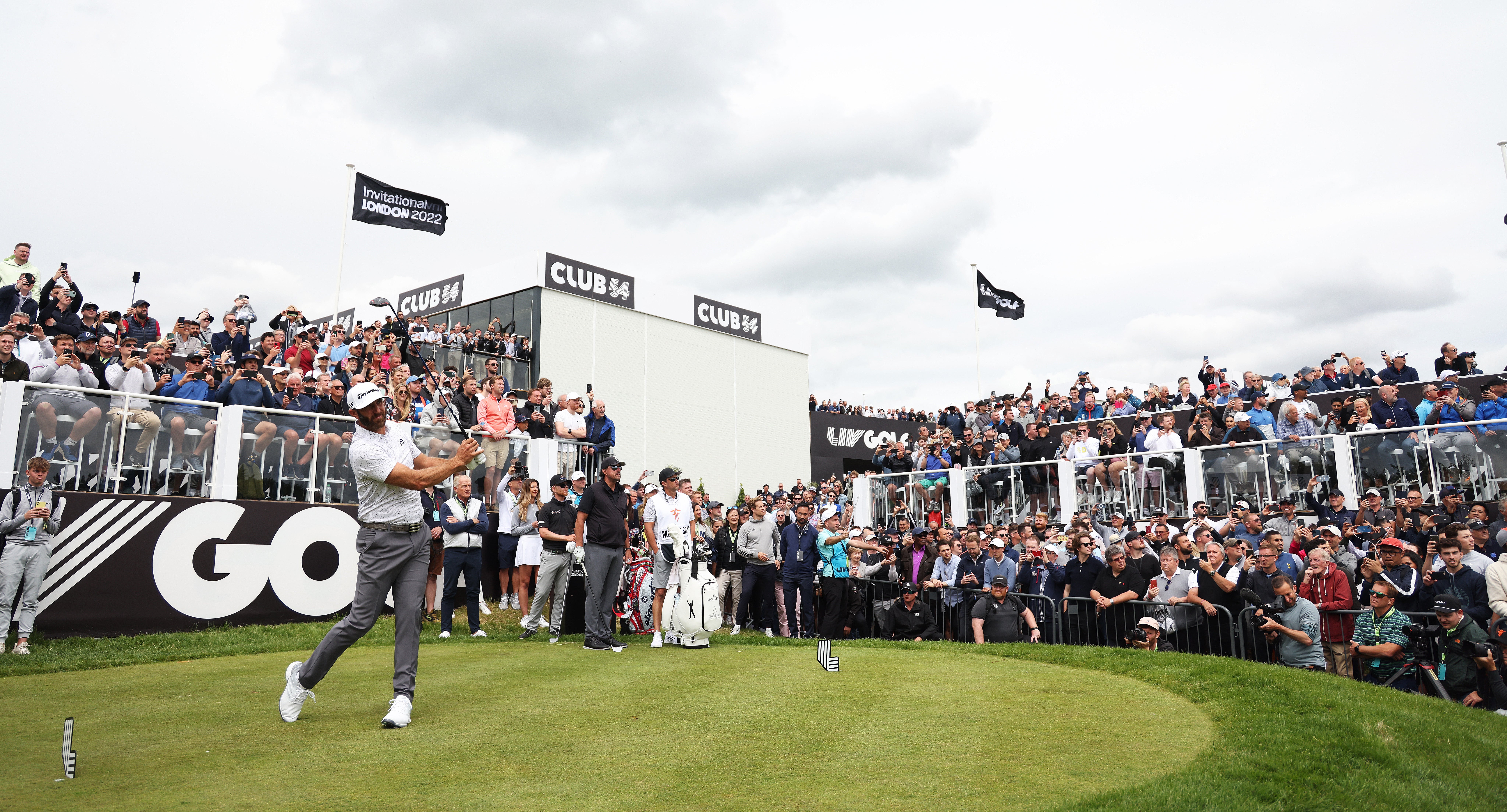 Dustin Johnson tees off at Centurion Club