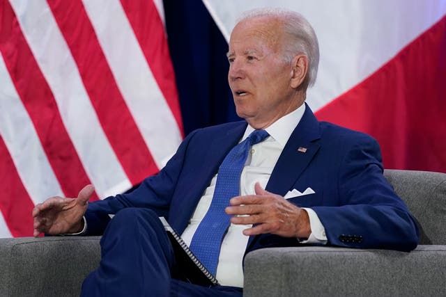 <p>President Joe Biden speaks at a meeting with Canadian Prime Minister Justin Trudeau during the Summit of the Americas, Thursday, June 9, 2022, in Los Angeles</p>