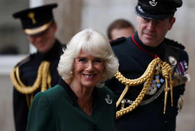 The Duchess of Cornwall attends The Rifles Sounding Retreat at Horse Guards Parade (Henry Nicholls/PA)