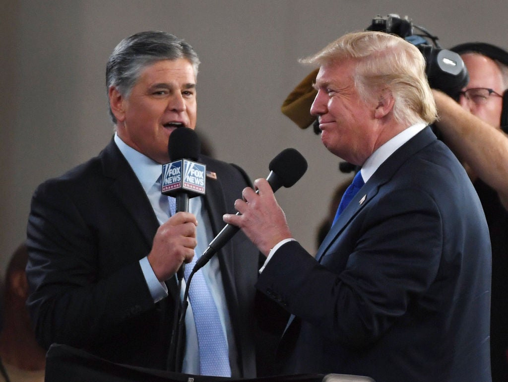 Sean Hannity interviewing Donald Trump in Las Vegas in September 2018