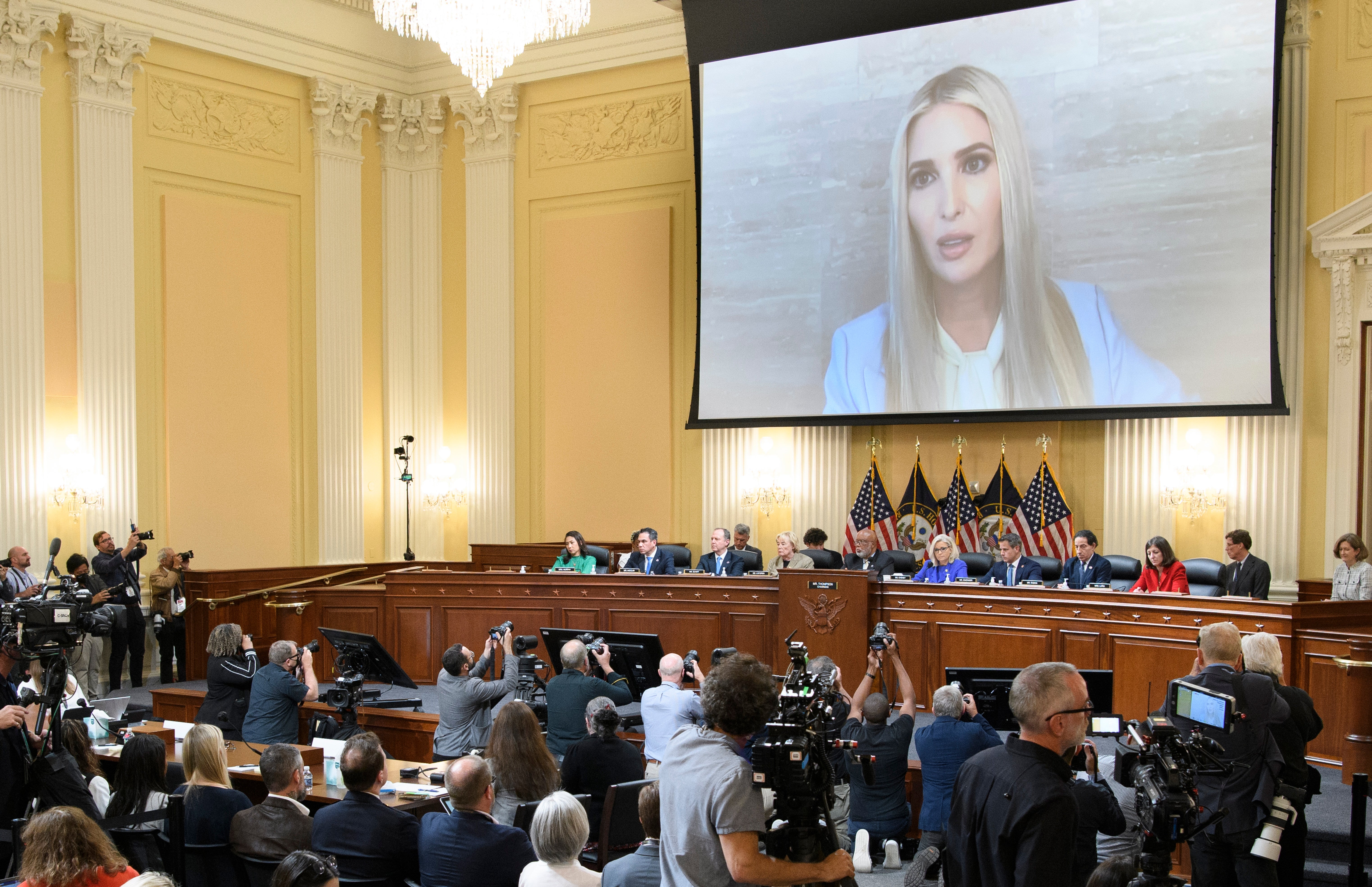 Ivanka Trump on screen during the January 6 hearing