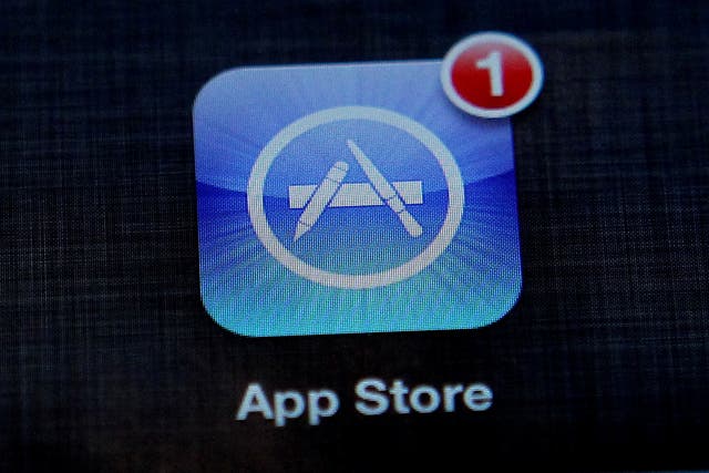 A general view of the Apple App store app on an iPad.