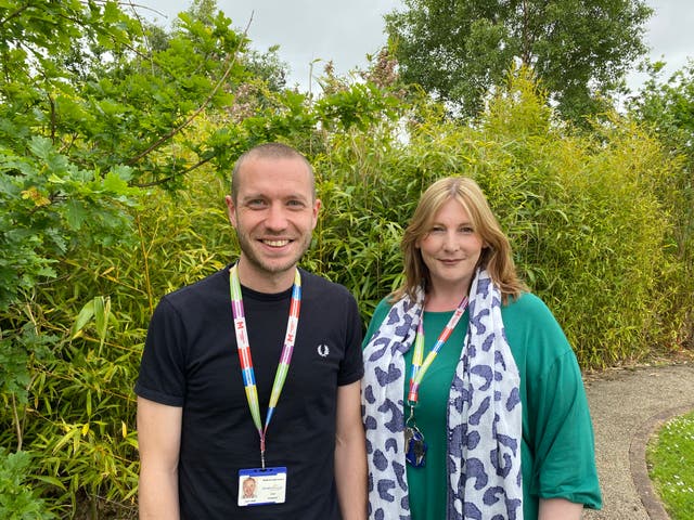 Heroic carers Carl Lloyd and Sarah Swainston who performed CPR on a man who collapsed (Middlesbrough Council/PA)