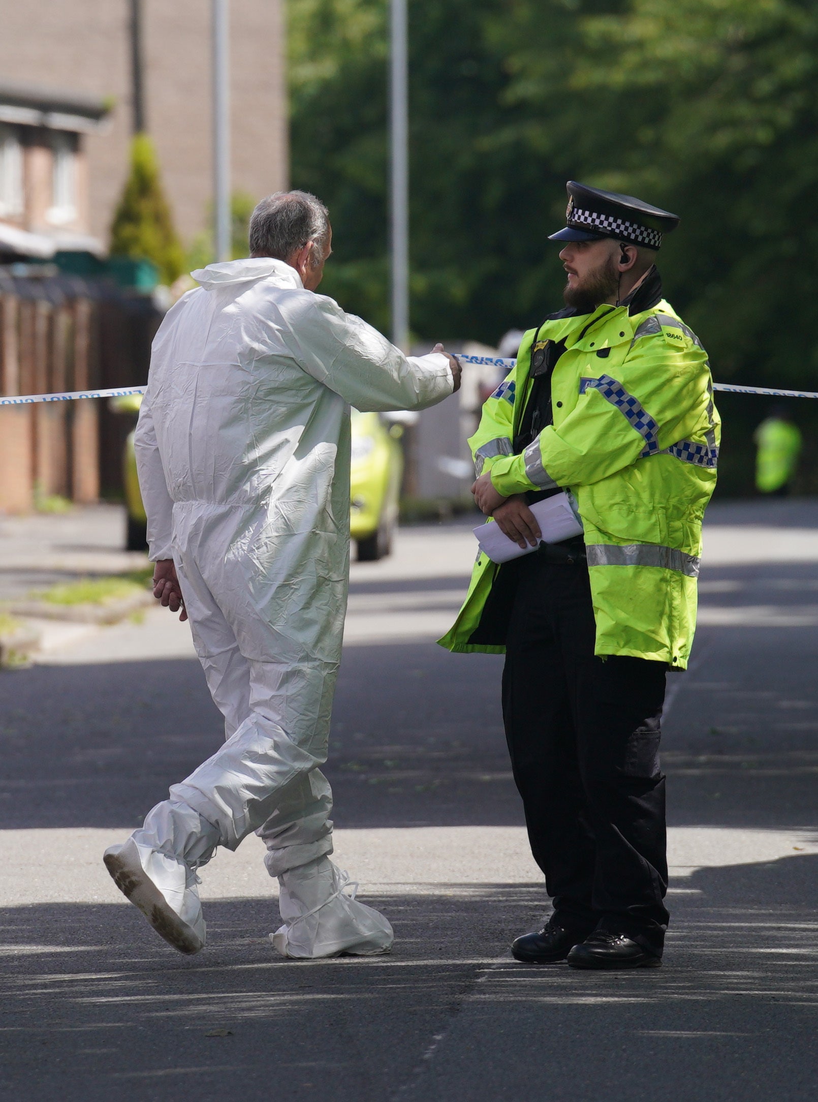 Forensics officers have been carrying out investigations at the property